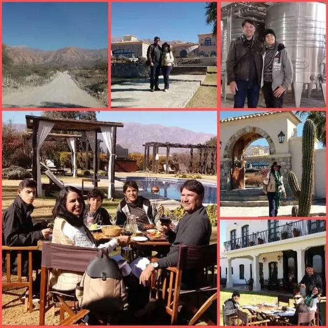 Colagem de fotos das vinícolas de Cafayate.